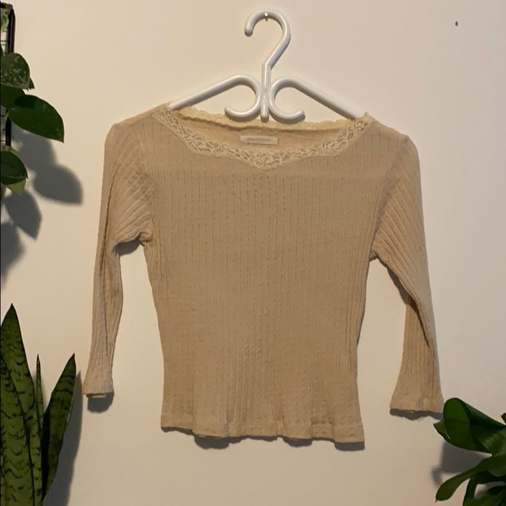 Urban Outfitters lace trim pointelle top